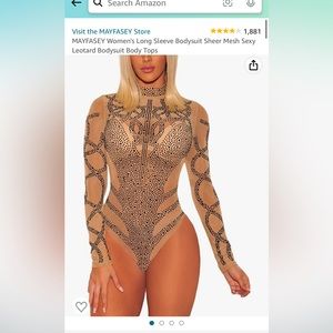 Long sleeve sheer bodysuit